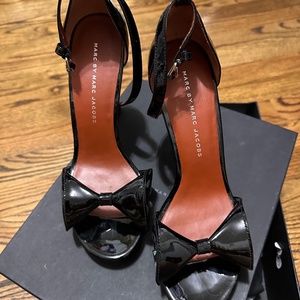 Marc Jacobs Black H heart Heeled sandals.
